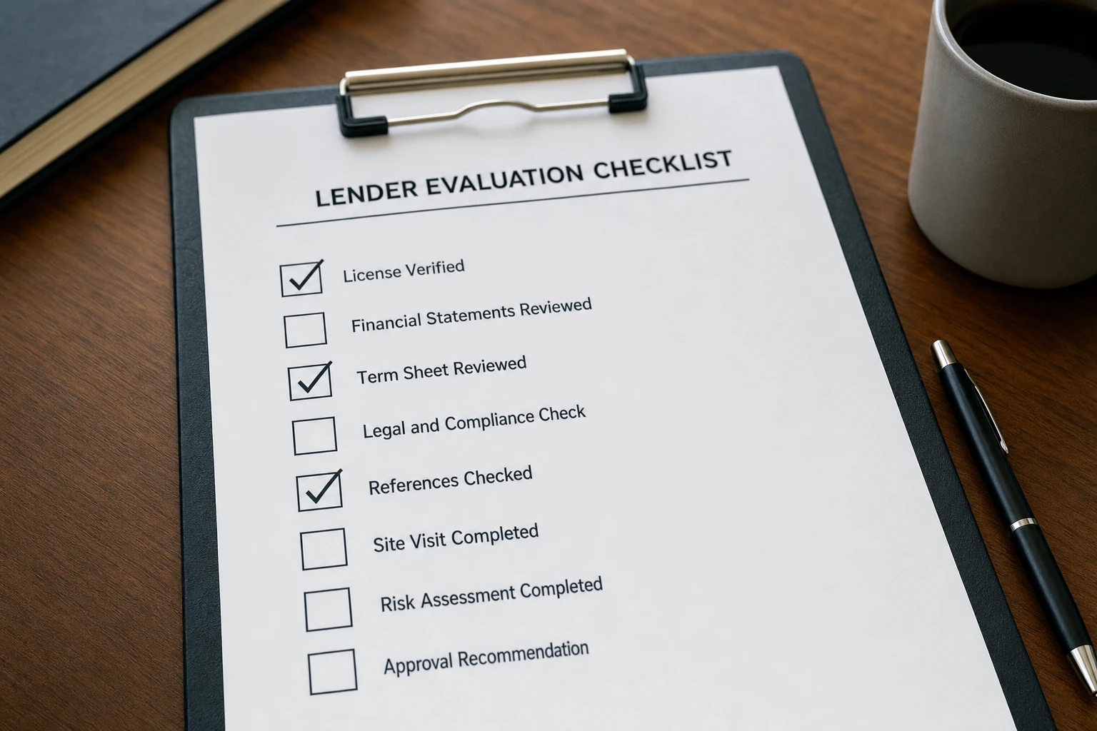 Hard money lender comparison checklist